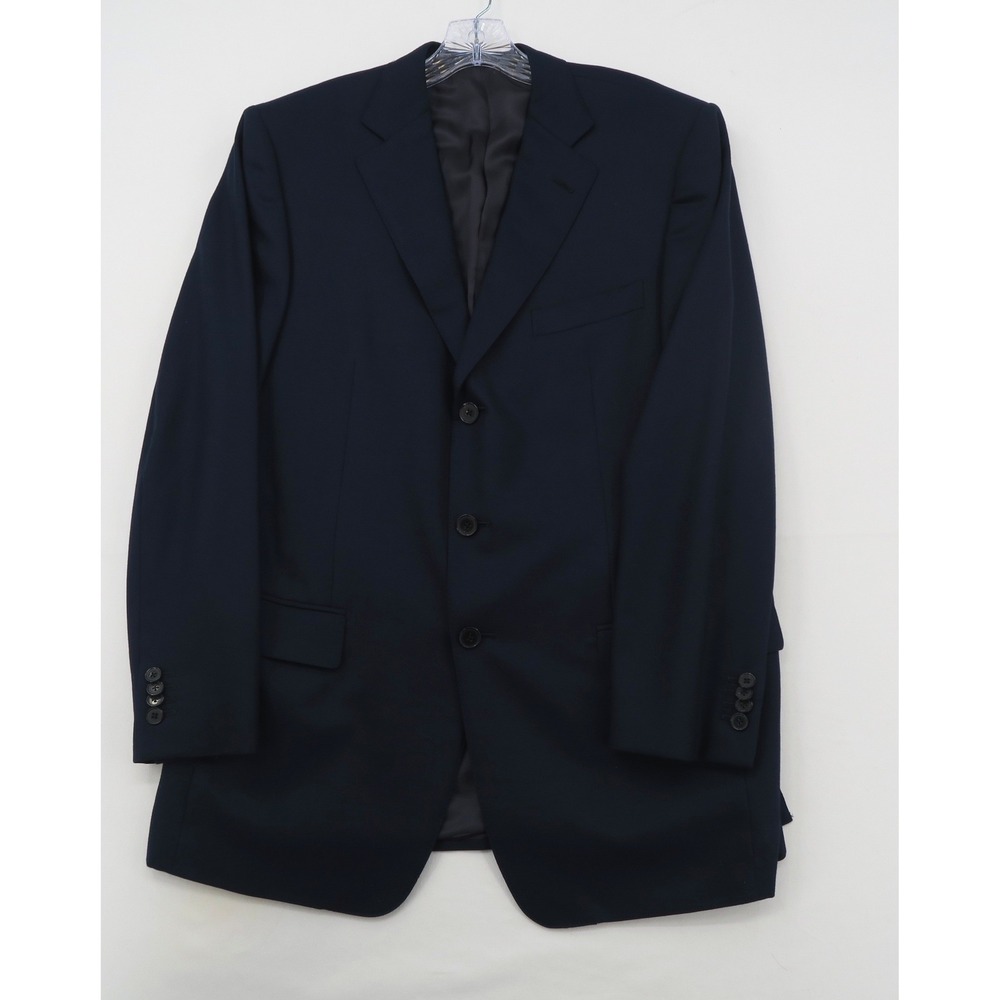 Ermenegildo Zegna Trofeo Navy Blue Wool 3-Button Blazer Sport Coat 52R IT 42R US